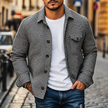 Andrew - Retro Jacke im Stil eines Hemds mit Einreiher in Schwarz