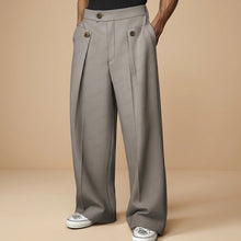 John - Trendige Hose mit Weitem Schnitt und Hohem Bund in Grau