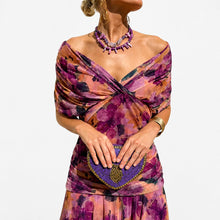 Bernice - Stilvolles Gerafftes Maxikleid in Lila