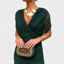 Bernice - Stilvolles Gerafftes Maxikleid in Grün