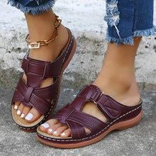 Elouise - Komfortable Sandalen mit anpassbaren Riemen in Weinrot