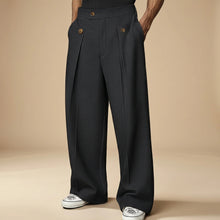 John - Trendige Hose mit Weitem Schnitt und Hohem Bund in Schwarz