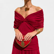 Bernice - Stilvolles Gerafftes Maxikleid in Rot