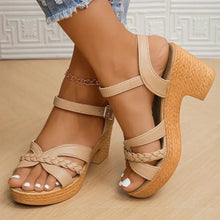 Ffion - Modische, solide Sandalen in Khaki