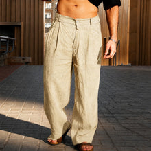 Brandon - Weite Hose mit luftigem Bein in Khaki