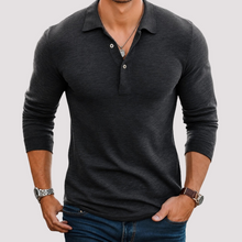 Jack - Bequemes Langarm-Poloshirt in Grau