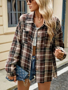 Jacke Damen | Kariert & Lässig im Casual-Look in Braun
