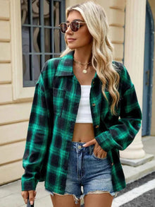 Jacke Damen | Kariert & Lässig im Casual-Look in Grün
