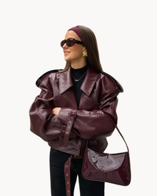 Jacke Damen | Oversized & Elegant in Dunkelrot