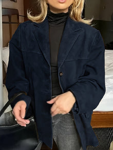 Jacke Damen | Reverskragen & Knopfleiste in Schwarz