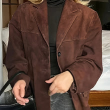 Jacke Damen | Reverskragen & Knopfleiste in Dunkelbraun