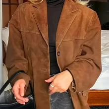 Jacke Damen | Reverskragen & Knopfleiste in Hellbraun