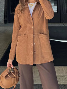Jacke Damen | Wendeoptik & aufgesetzte Taschen in Hellbraun