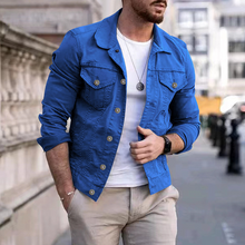 Jacke Herren | Knopfleiste & Umlegekragen in Blau