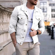 Jacke Herren | Knopfleiste & Umlegekragen in Weiß