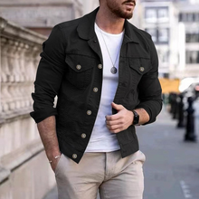 Jacke Herren | Knopfleiste & Umlegekragen in Schwarz
