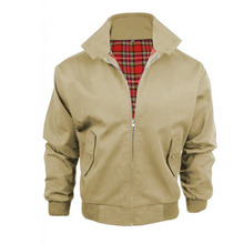 Jacke Herren | Stehkragen & Schottenkaro-Futter in Beige