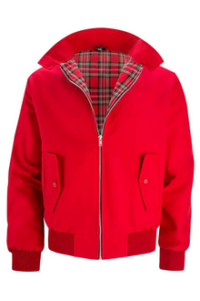 Jacke Herren | Stehkragen & Schottenkaro-Futter in Rot