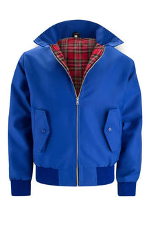 Jacke Herren | Stehkragen & Schottenkaro-Futter in Blau
