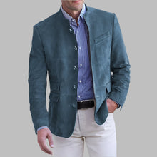Jacke Herren | Stehkragen & Zeitlos-Elegant in Blau