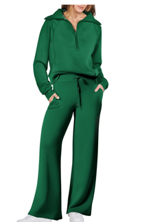 Jogging Outfit Damen | Zweiteiler & Bequem in Grün
