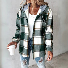 Kapuzenpullover Damen | Kapuze & Knopfleiste in Grün