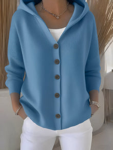 Kapuzenpullover Damen | Kapuze & Rippstruktur in Blau