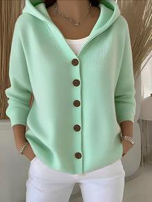 Kapuzenpullover Damen | Kapuze & Rippstruktur in Grün