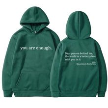 Kapuzenpullover Damen | Message-Print & Kapuze in Grün