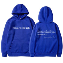 Kapuzenpullover Damen | Message-Print & Kapuze in Blau