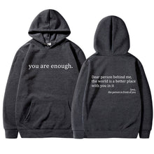 Kapuzenpullover Damen | Message-Print & Kapuze in Dunkelgrau