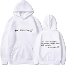 Kapuzenpullover Damen | Message-Print & Kapuze in Weiß