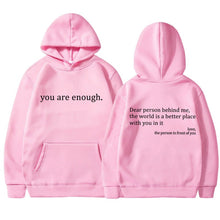 Kapuzenpullover Damen | Message-Print & Kapuze in Rosa