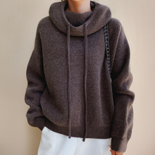 Kapuzenpullover Damen | Oversize & Kordelzug in Braun