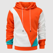 Kapuzenpullover Herren | Colourblock & Kordelzug in Orange