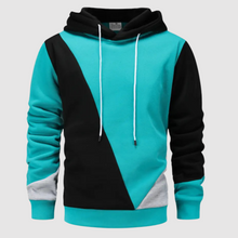 Kapuzenpullover Herren | Colourblock & Kordelzug in Grün