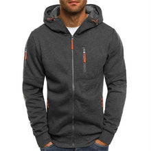 Kapuzenpullover Herren | Full-Zip & Zipp-Details in Grau