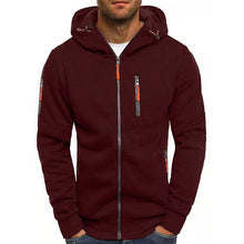 Kapuzenpullover Herren | Full-Zip & Zipp-Details in Rot