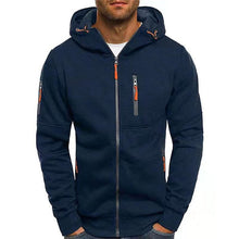 Kapuzenpullover Herren | Full-Zip & Zipp-Details in Dunkelblau