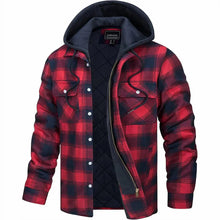 Kapuzenpullover Herren | Kapuze & Karo-Muster in Rot