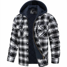 Kapuzenpullover Herren | Kapuze & Karo-Muster in Schwarz