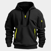 Kapuzenpullover Herren | Reißverschluss & Cargo-Taschen in Schwarz