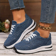 Komfort Schuhe Damen | Denim-Sneaker & Leichte Profilsohle in Blau