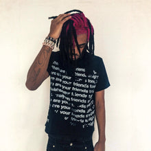 Kurzarm T Shirt Herren | Oversized Allover-Print im Streetwear-Stil in Schwarz