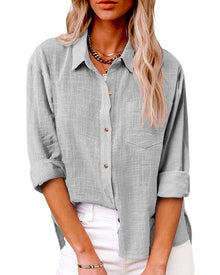 Langarm Bluse Damen | Locker & Elegant in Grau