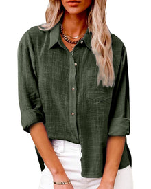 Langarm Bluse Damen | Locker & Elegant in Grün