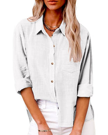 Langarm Bluse Damen | Locker & Elegant in Weiß