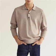 Langarm Poloshirt Herren | Klassischer Kragen & Bequem in Beige