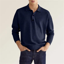 Langarm Poloshirt Herren | Klassischer Kragen & Bequem in Dunkelblau