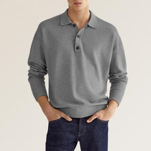Langarm Poloshirt Herren | Klassischer Kragen & Bequem in Grau
